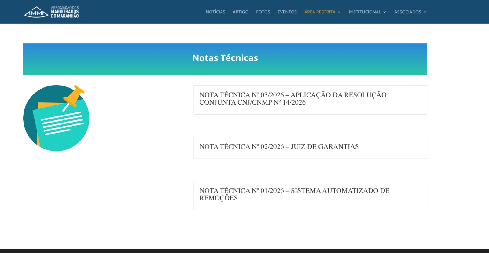 AMMA disponibiliza às associadas e associados espaço institucional com detalhes sobre Notas Técnicas